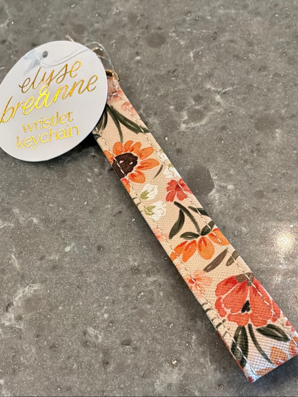 Elyse Breanne Peach Floral Wristlet Key & Card Holder